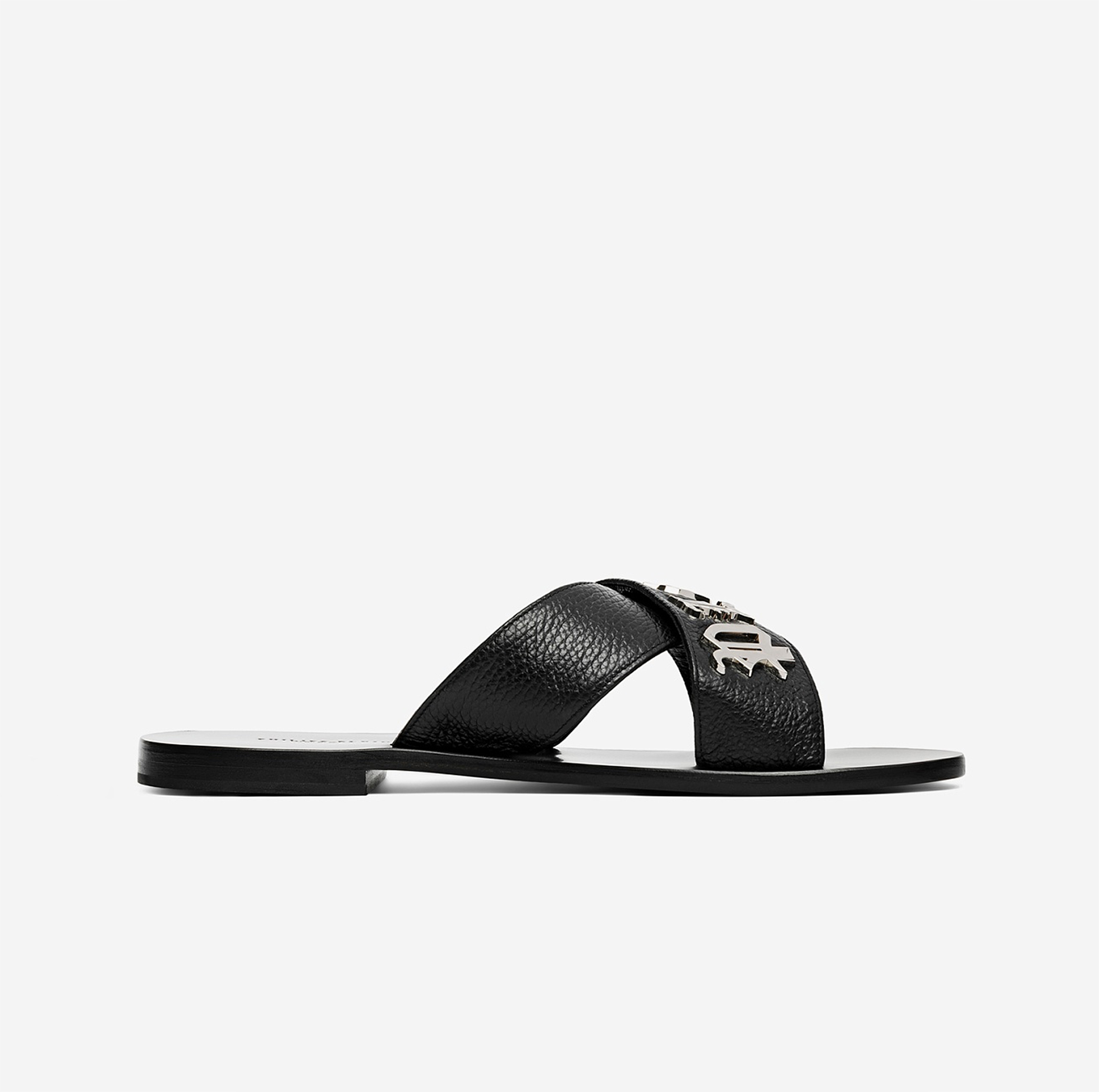 LOGO-PLAQUE LEATHER SANDALS
