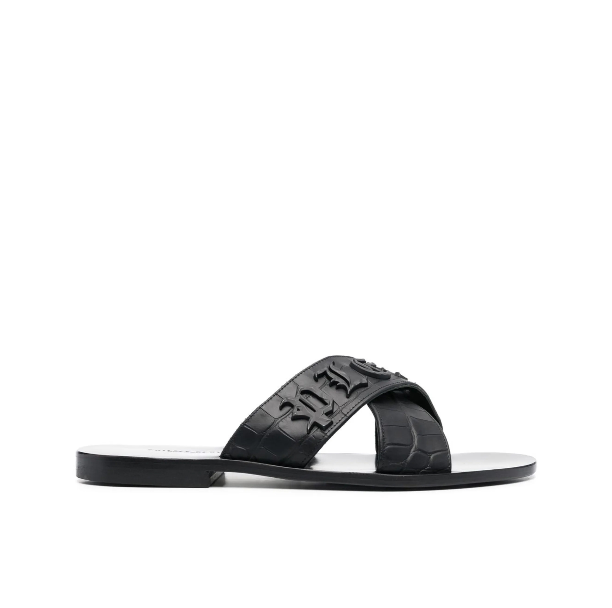LOGO-PLAQUE LEATHER SANDALS