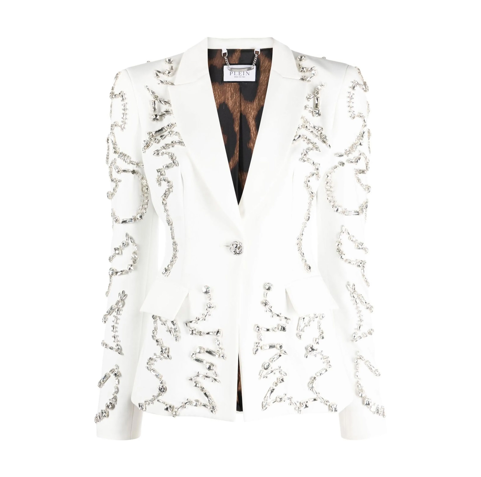 CRYSTAL-EMBELLISHED SINGLE-BREASTED BLAZER