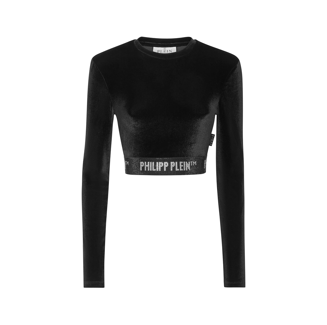 LONG-UNDERBAND VELVET CROP TOP