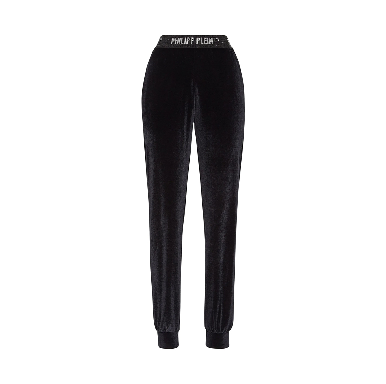 LOGO-WAISTBAND VELVET TRACK PANTS