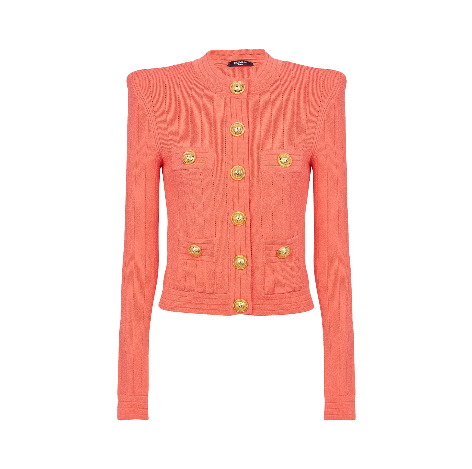 BUTTONED FINE KNIT CARDIGAN