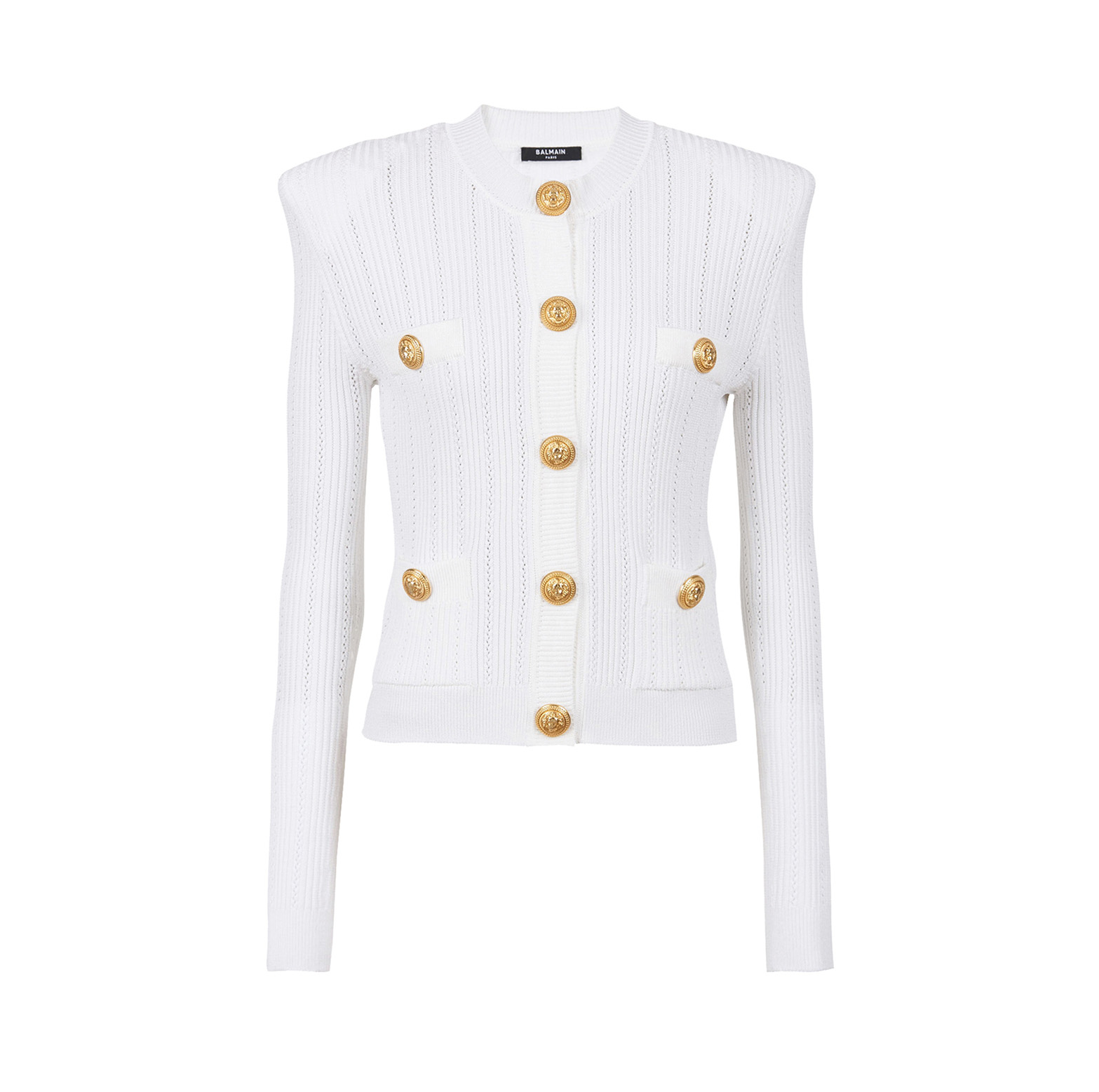 KNIT CARDIGAN WITH GOLD BUTTONS