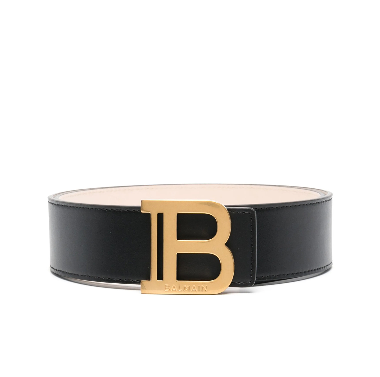LOGO-PLAQUE LEATHER BELT