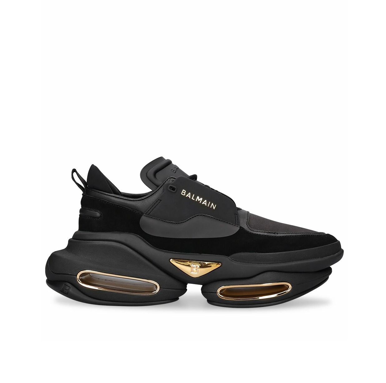 B BOLD LOW LEATHER & SUEDE SNEAKERS