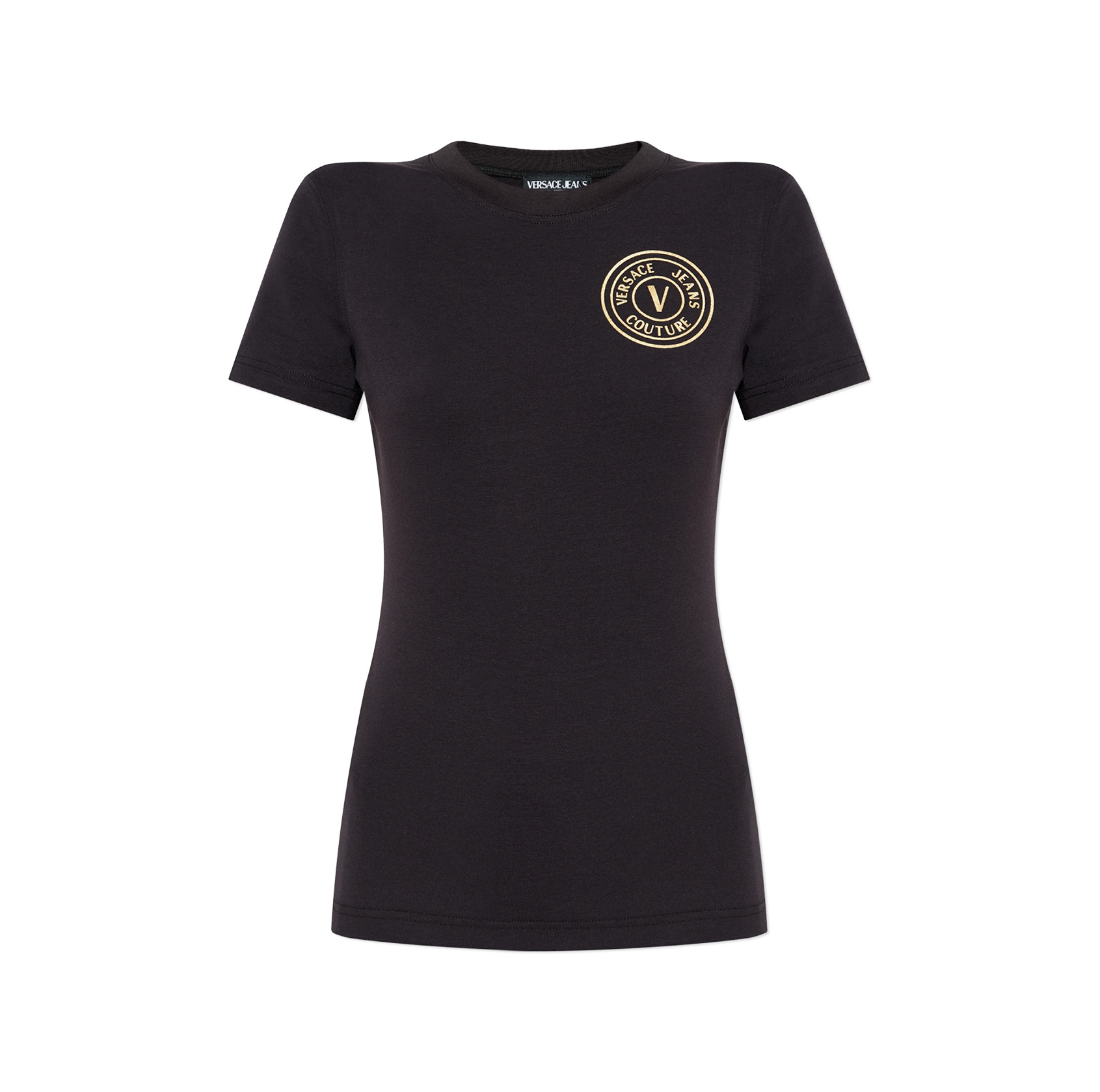 JEANS COUTURE BLACK T-SHIRT WITH LOGO