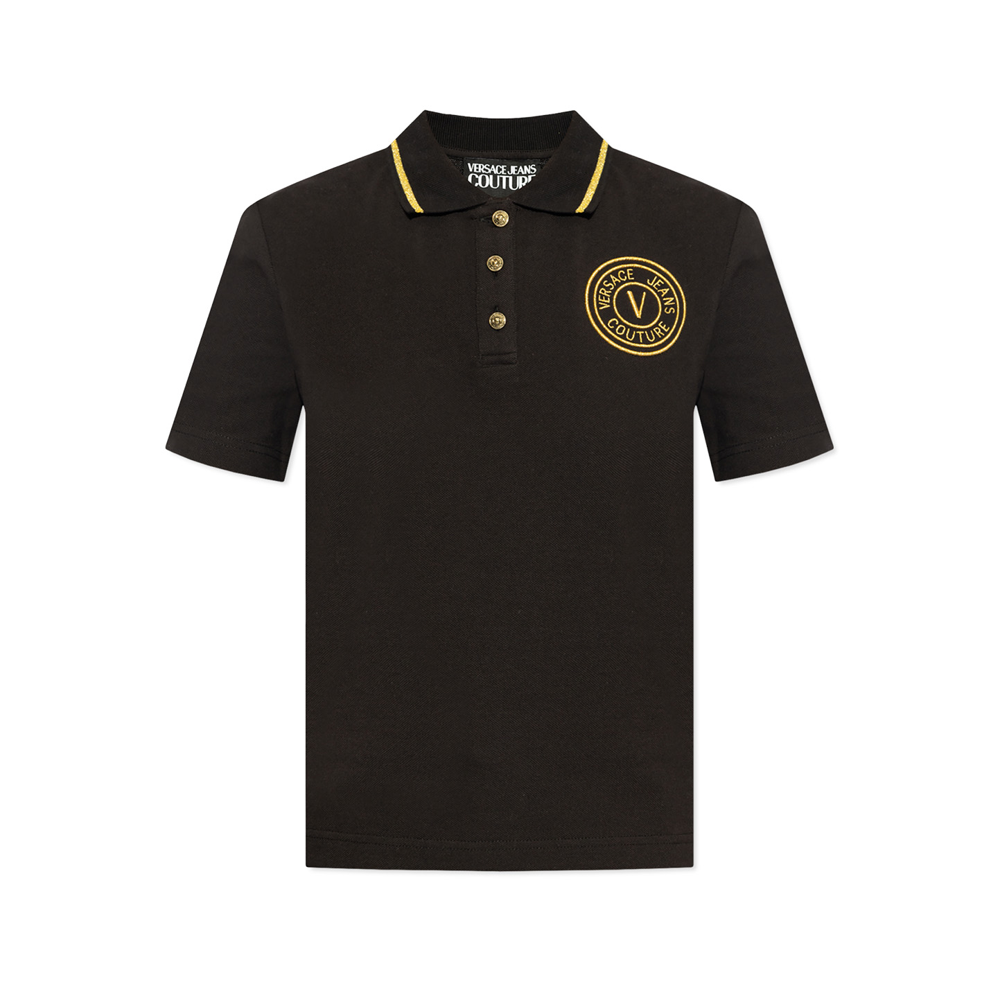 JEANS COUTURE EMBROIDERED-LOGO COTTON POLO SHIRT