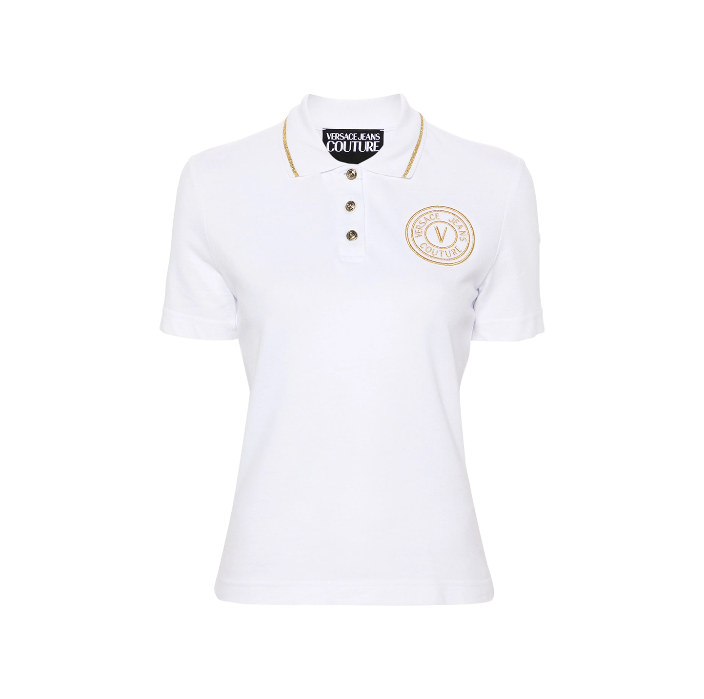JEANS COUTURE EMBROIDERED-LOGO COTTON POLO SHIRT