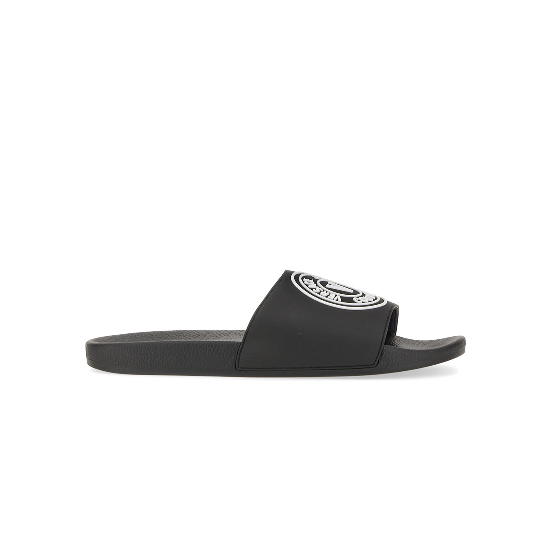 JEANS COUTURE V-EMBLEM SLIDERS BLACK