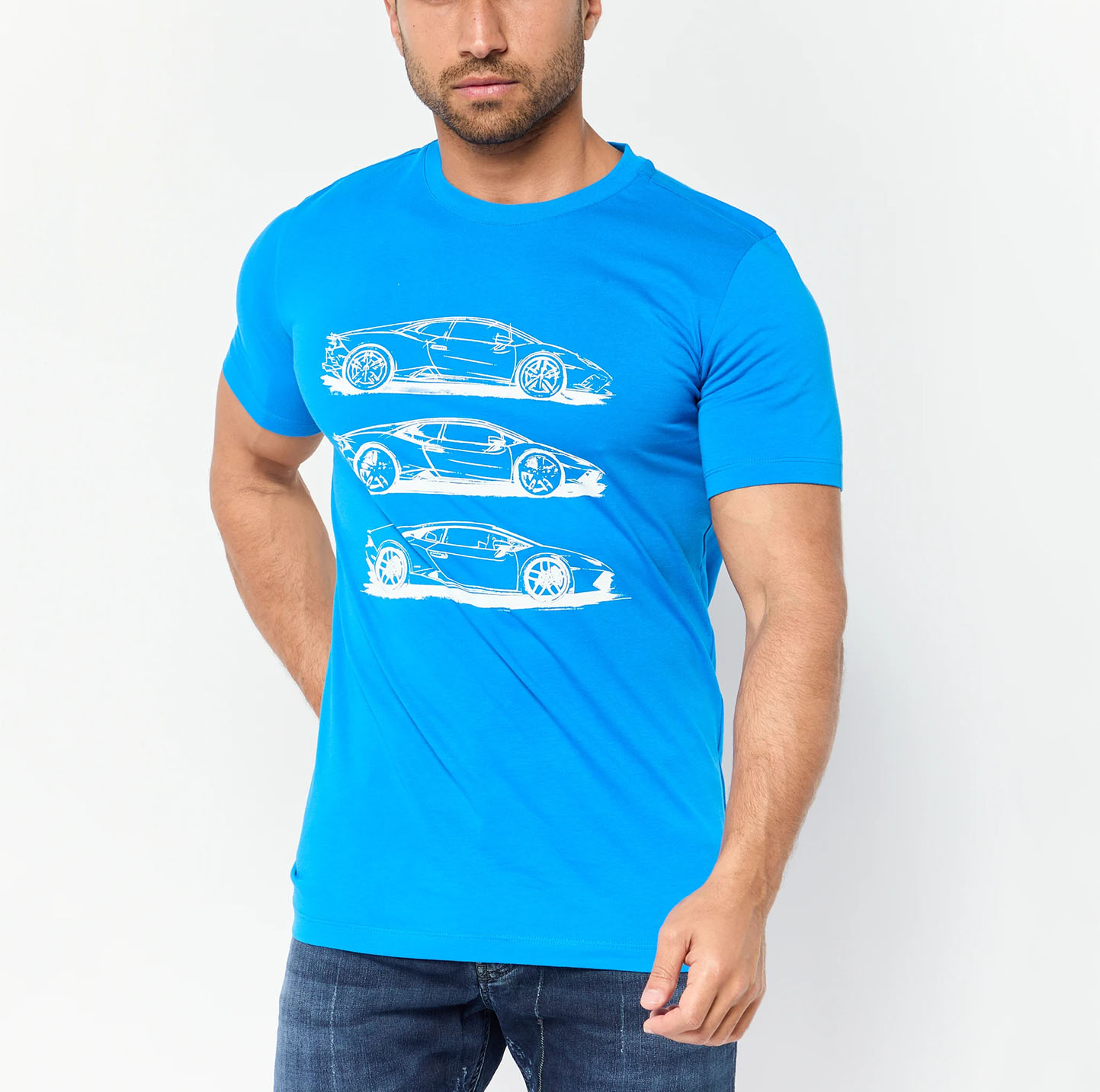 MEN CREW NECK SHORT SLEEVES BRAND LOGO T-SHIRT