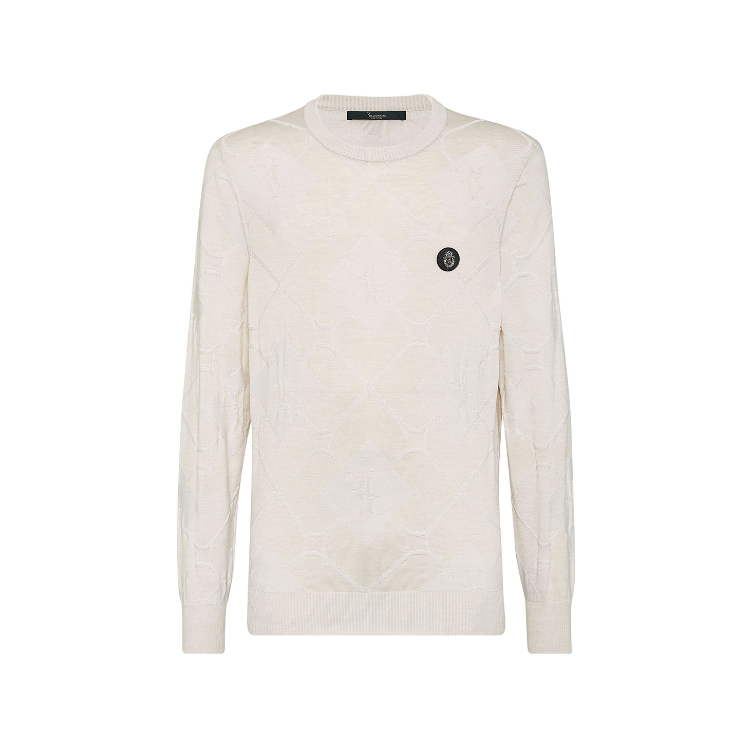 SILK/WOOL PULLOVER ROUND NECK LS