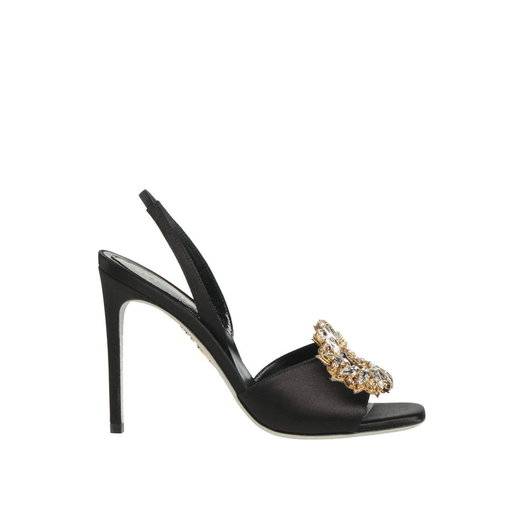 AMANDA 105 EMBELLISHED SATIN SANDALS