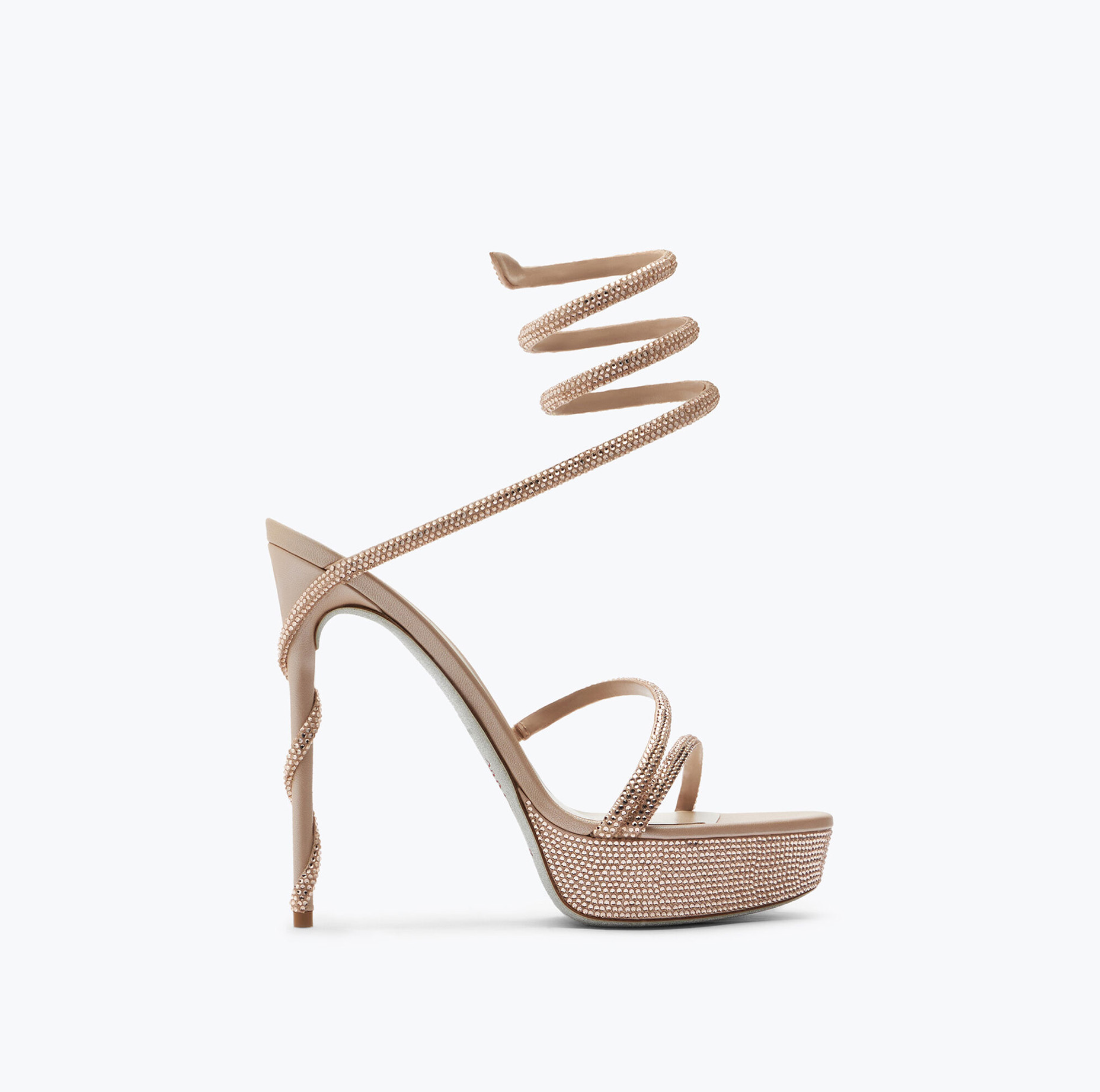 MARGOT CRYSTAL BEIGE PLATFORM SANDAL 130