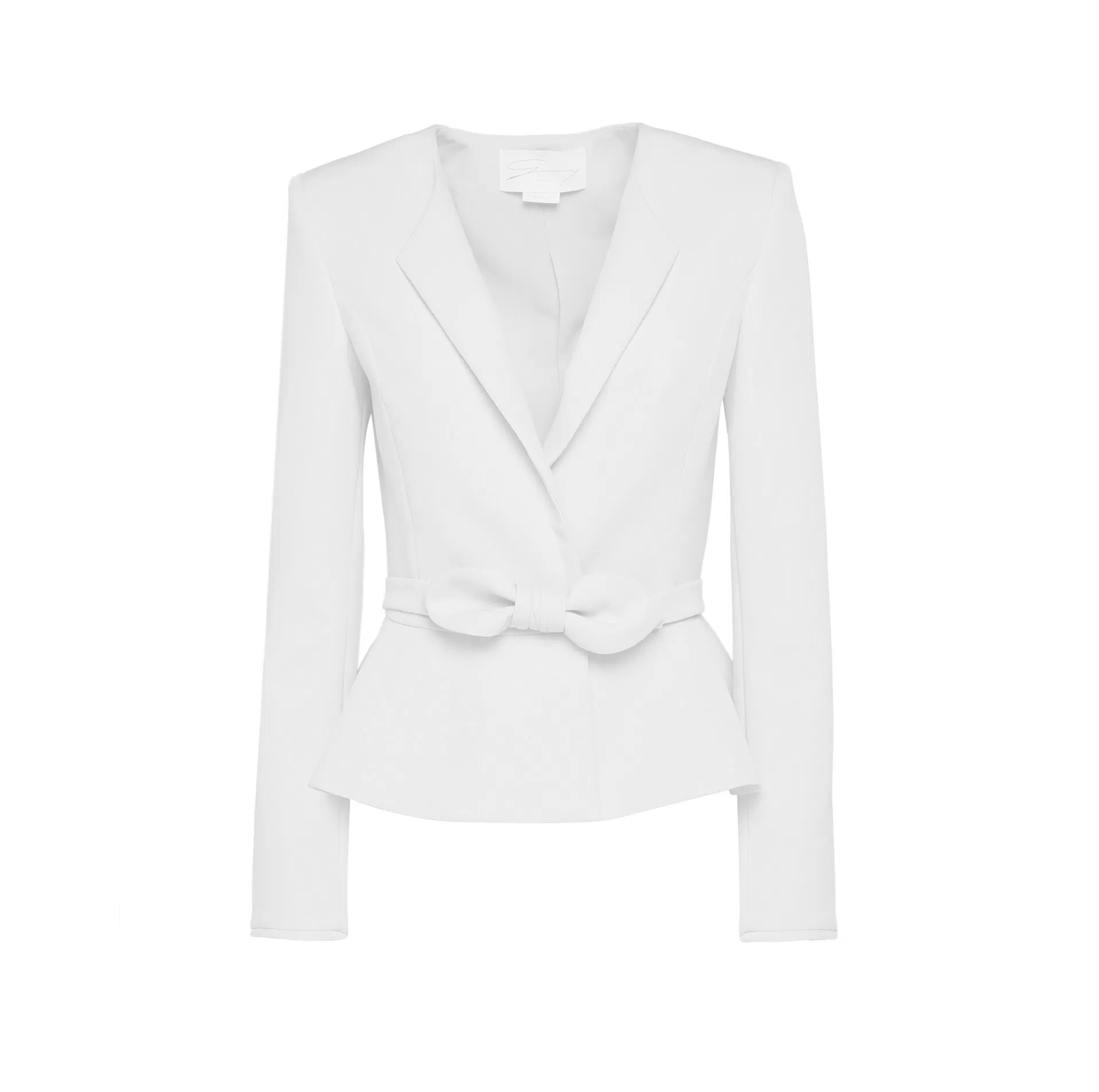 WHITE JACKET WITH FRONT BOW