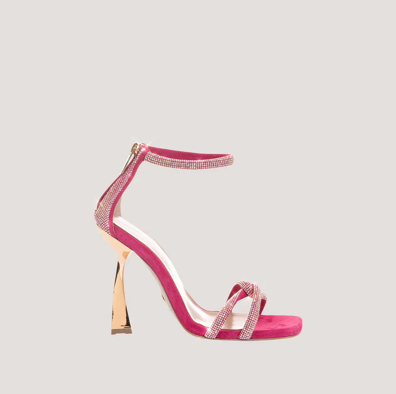 FUCHSIA SANDALS WITH RHINESTONES