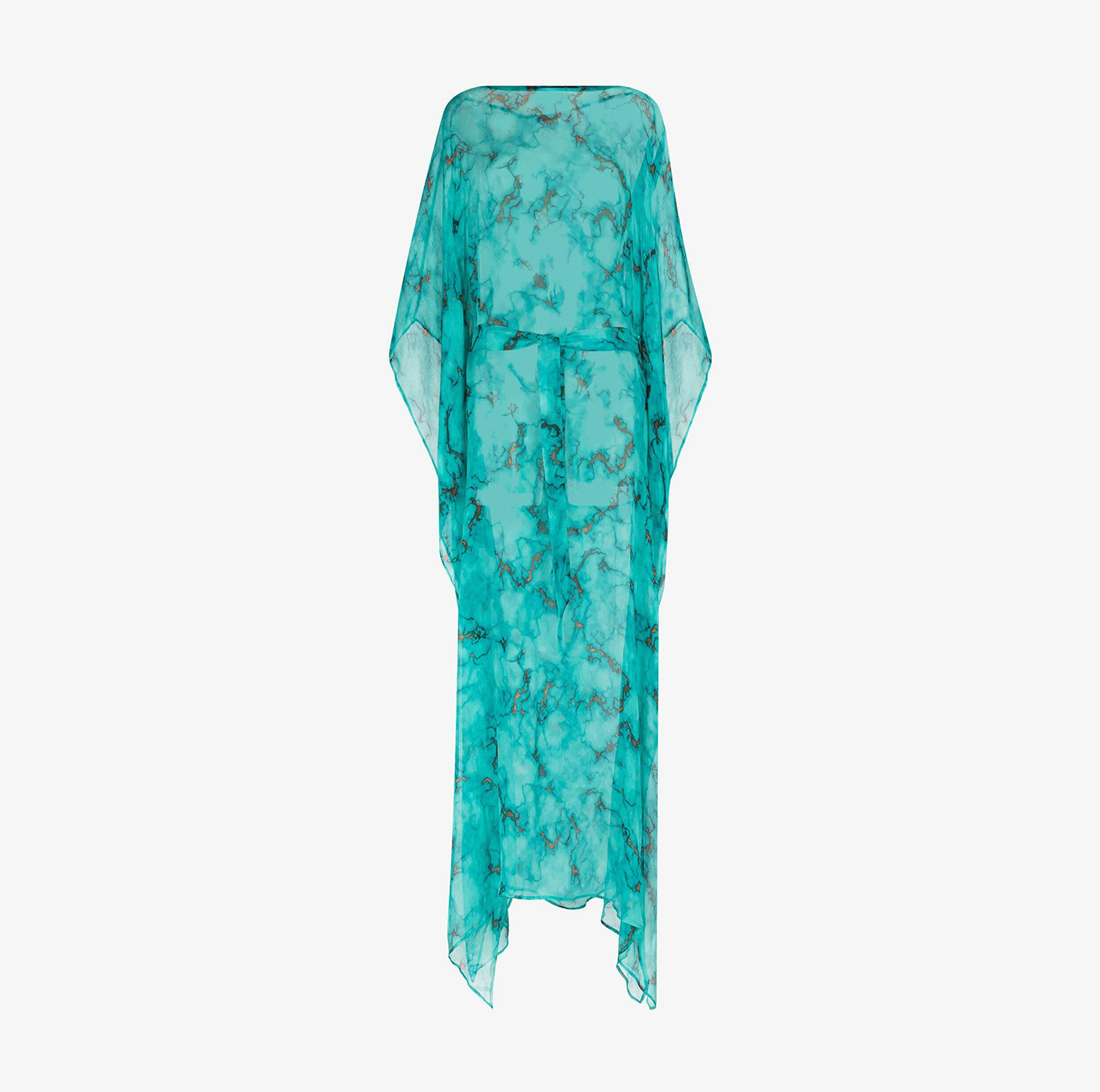 MARBLE-PRINT KAFTAN DRESS