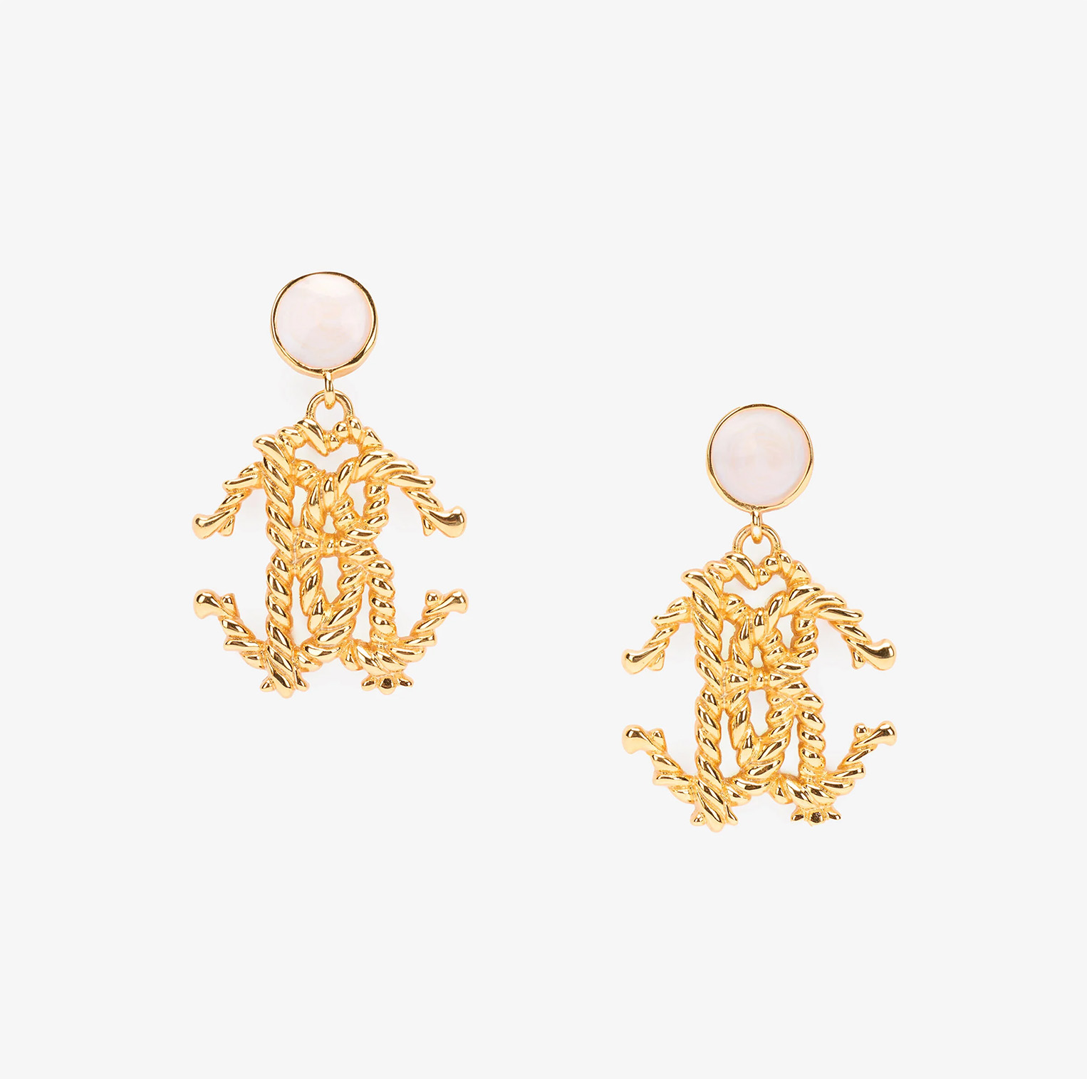 EARRINGS WITH STONES AND RC MONOGRAM