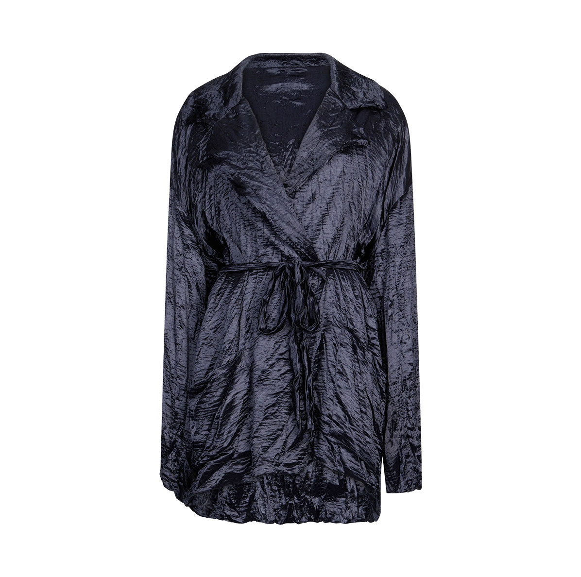 CRINKLE EFFECT BELTED JACKET