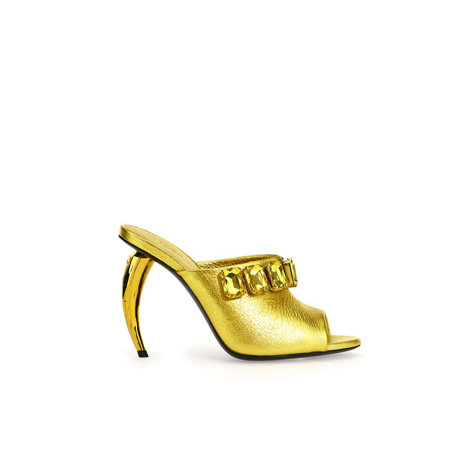 CRYSTAL-EMBELLISHED LIMONE TOOTH MULES
